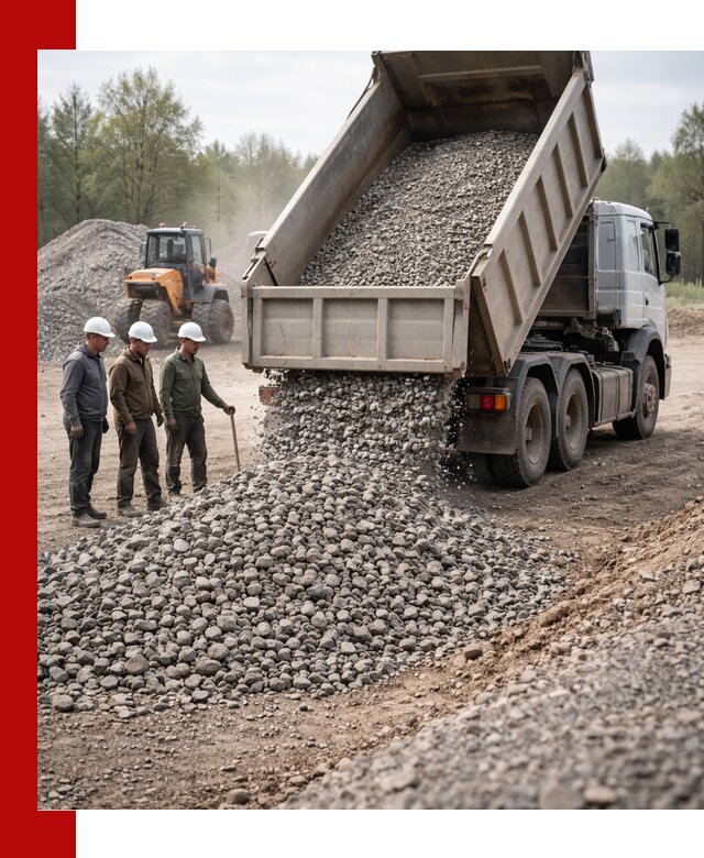Доставка гравийного щебня фракции 70-120 в Куйбышеве