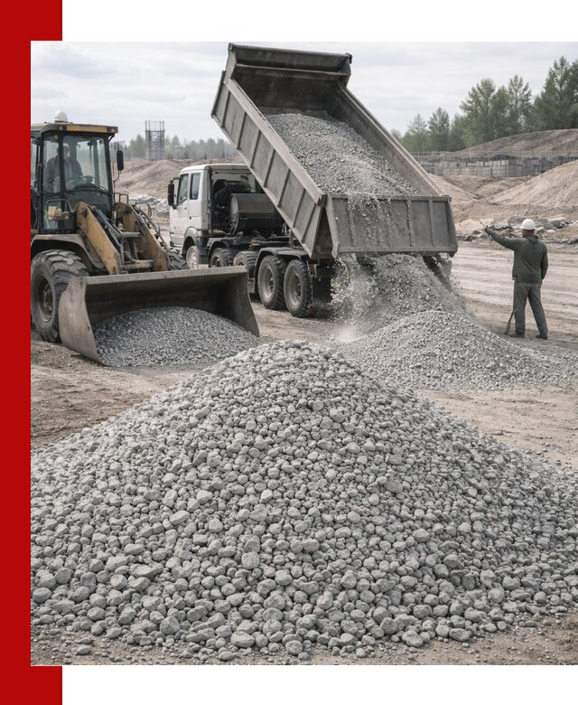 Доставка известнякового щебня фр. 5–20 в Куйбышеве