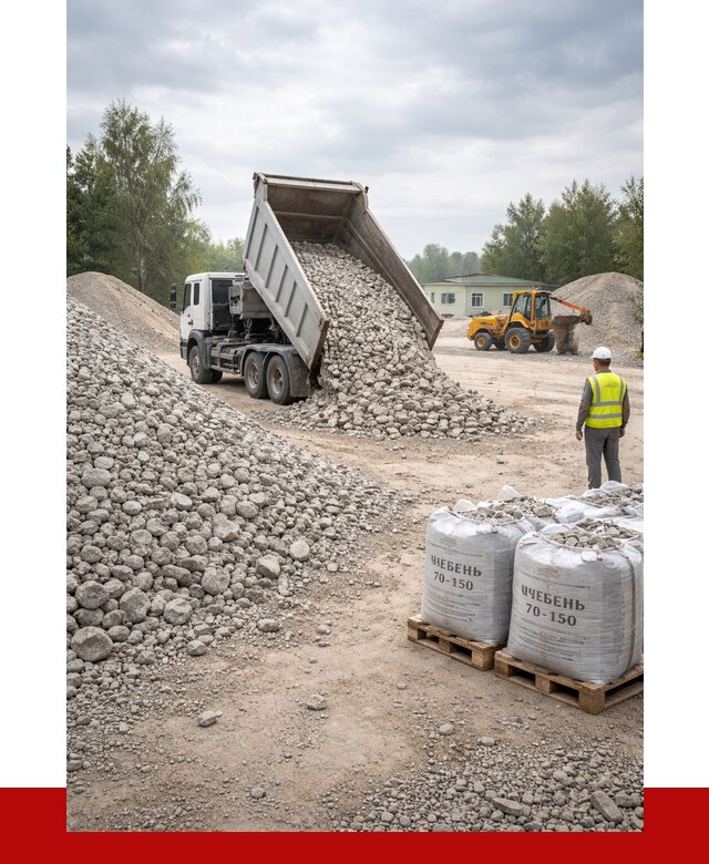 Известняковый щебень фракция 70-150 в Куйбышеве от 1296 р. | ПРОНЕРУДКбш