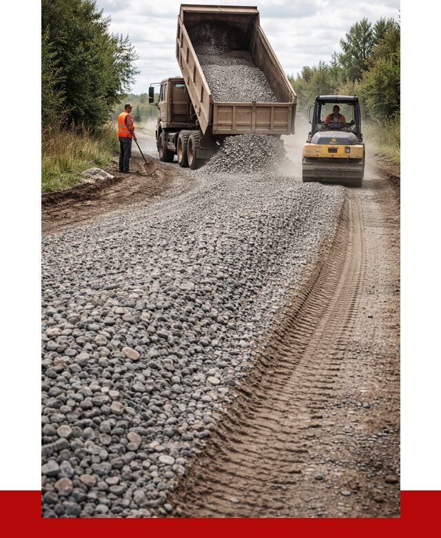 Щебень для отсыпки дороги в Куйбышеве от 2800 р. ПРОНЕРУДКбш