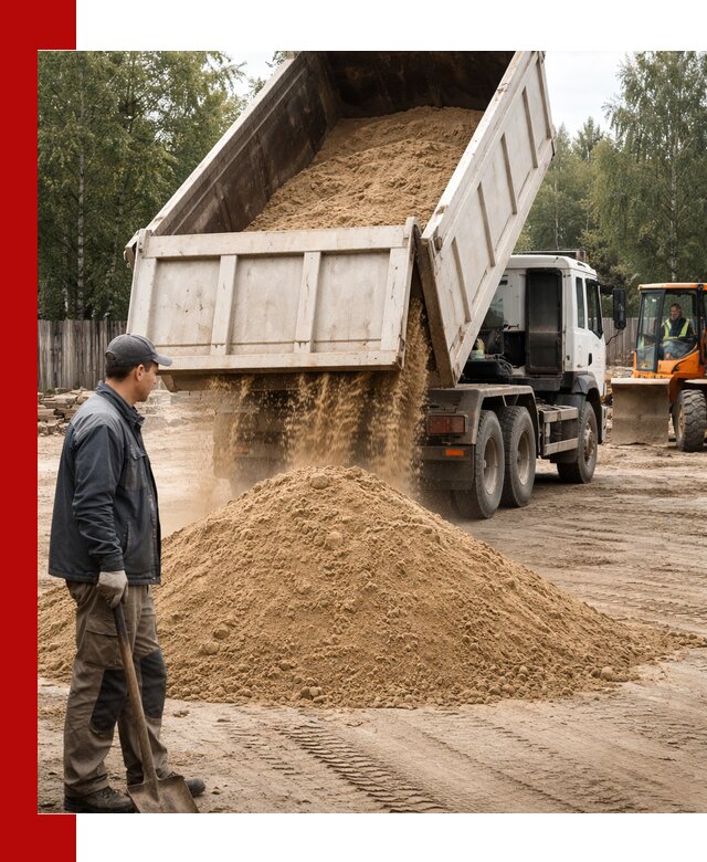 Доставка и продажа песка с разгрузкой в Куйбышеве