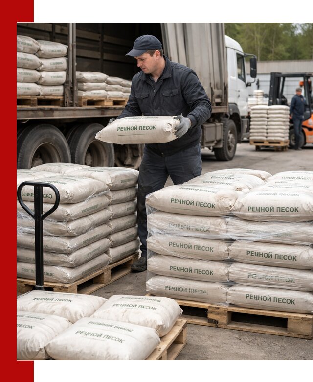 Речной песок в мешках с доставкой в Куйбышеве