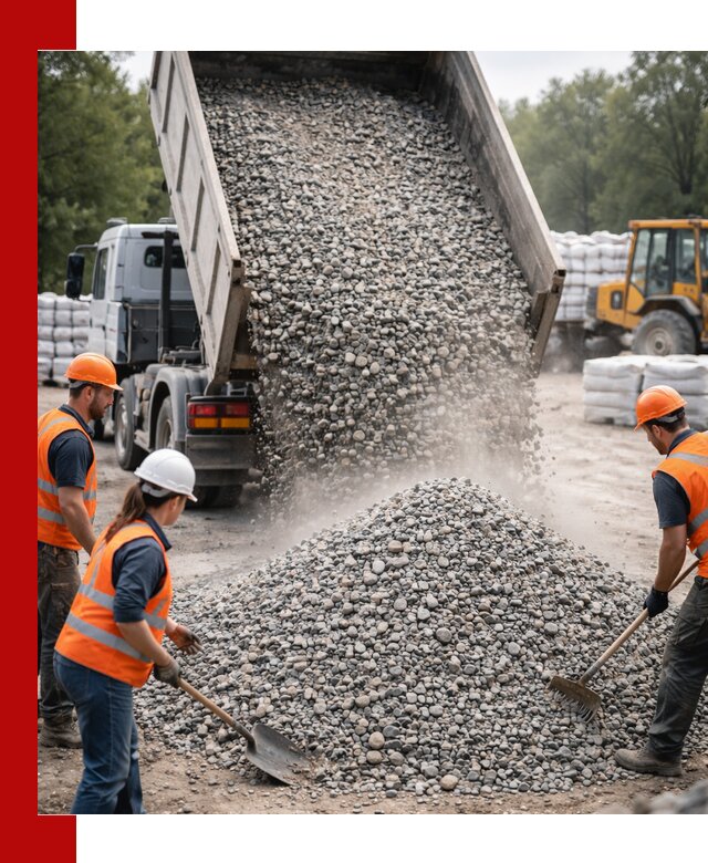 Доставка гравия и камня в Куйбышеве оптом и в розницу