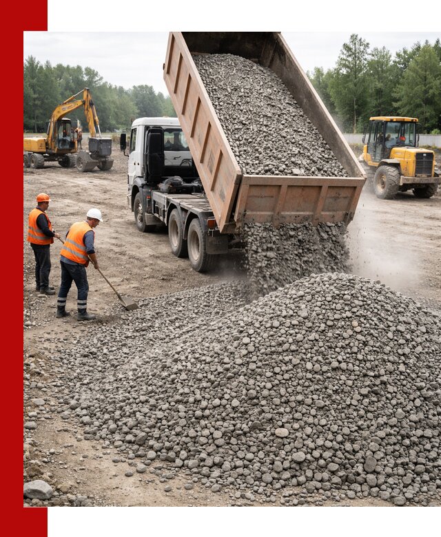 Доставка гравия фракции 40-70 в Куйбышеве оптом и в розницу