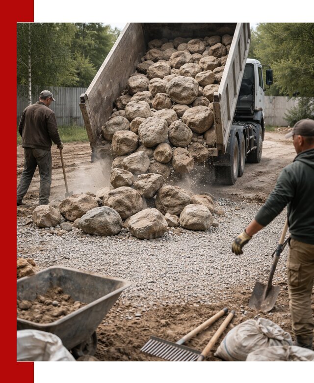 Доставка и укладка булыжника в Куйбышеве