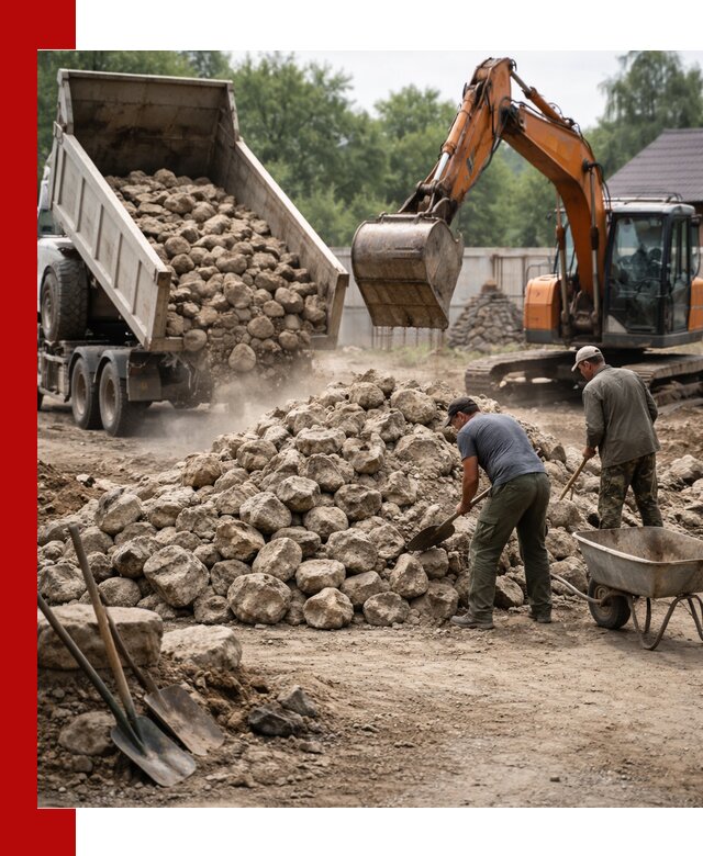 Доставка и разгрузка бутового камня в Куйбышеве