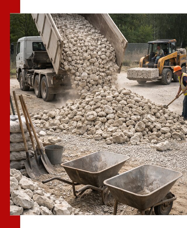 Доставка и продажа бутового известнякового камня в Куйбышеве