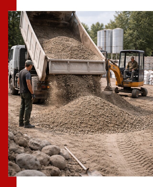 Доставка ПГС С3 в Куйбышеве самосвалами и миксерами