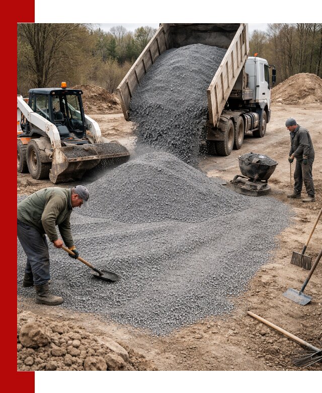 Отсев для подсыпки в Куйбышеве — доставка и подсыпка на участок