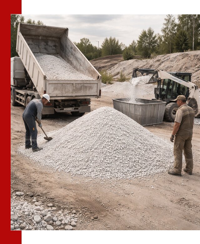 Доставка и продажа белой мраморной крошки в Куйбышеве