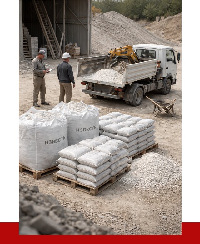 Известь строительная в Куйбышеве с доставкой от 4355 р. | ПРОНЕРУДКбш