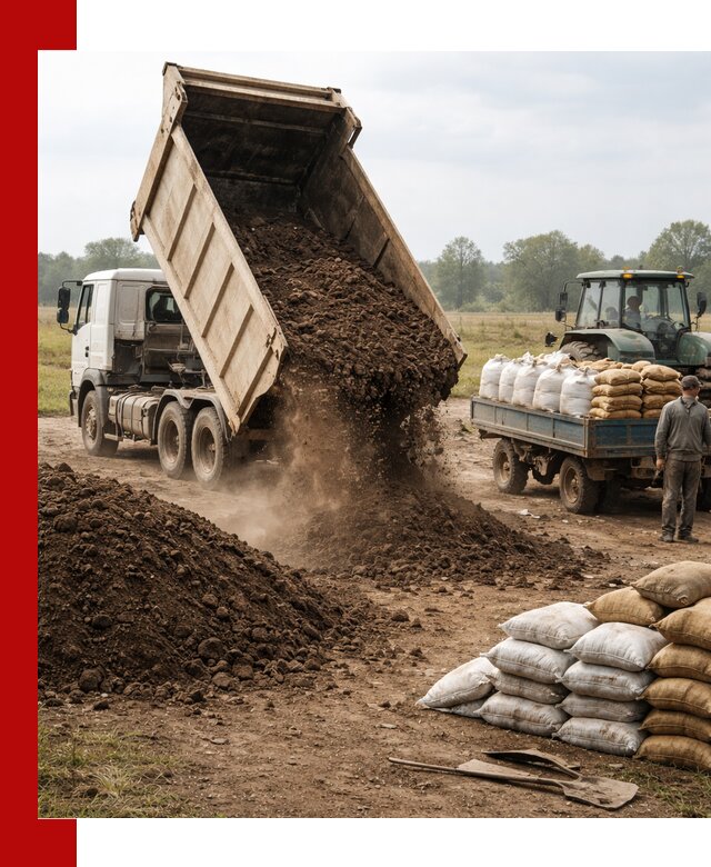 Доставка грунта и удобрений оптом в Куйбышеве для сельхоз и строительства