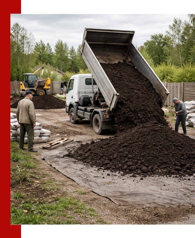 Доставка качественного почвогрунта в Куйбышеве оптом и в розницу