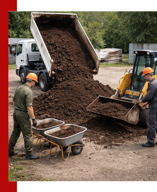 Доставка торфо-земляной смеси в Куйбышеве для огорода и ландшафта