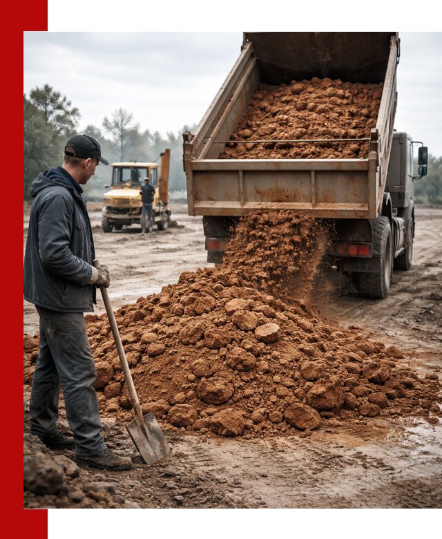 Глина для засыпки в Куйбышеве с доставкой самосвалами