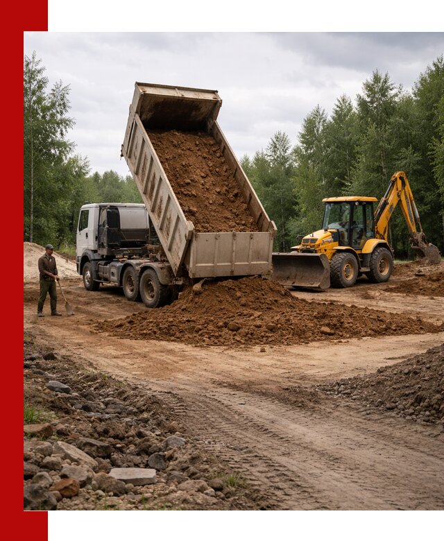 Доставка суглинка самосвалами в Куйбышеве подсыпка и планировка