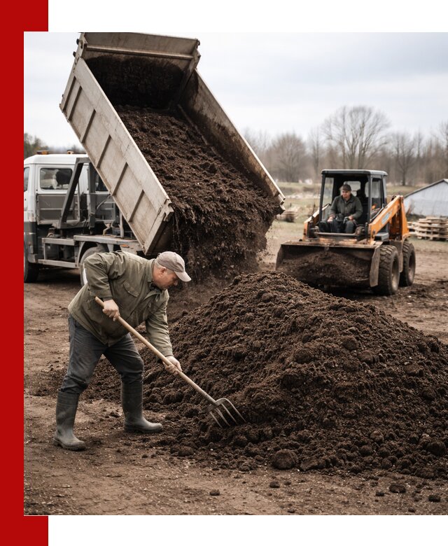 Доставка и продажа перегноя в Куйбышеве быстро и дешево