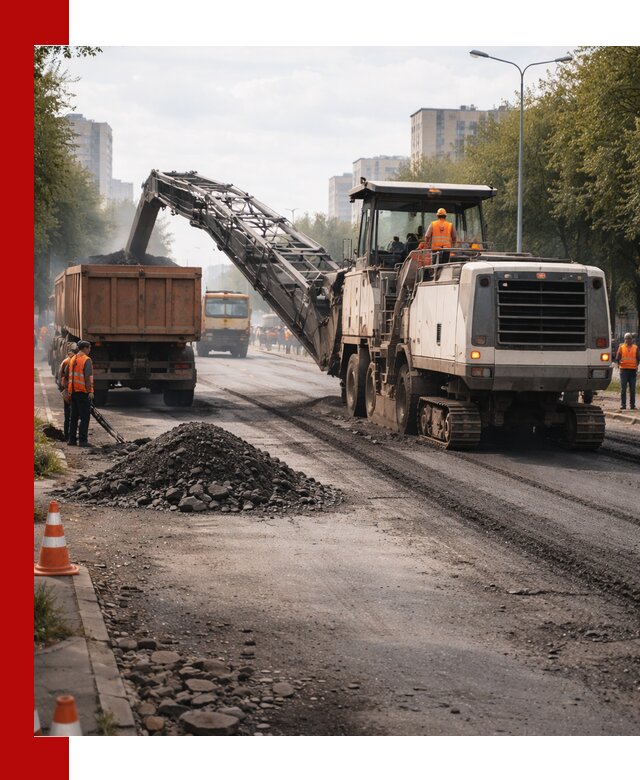 Фрезерованный асфальт в Куйбышеве — удаление и вывоз старого покрытия