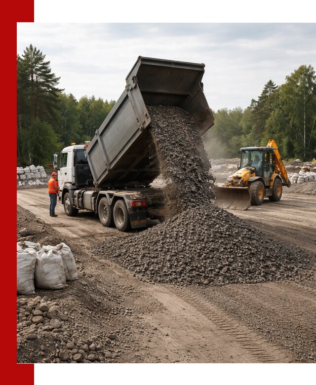 Доставка дробленого асфальта в Куйбышеве для дорожных работ