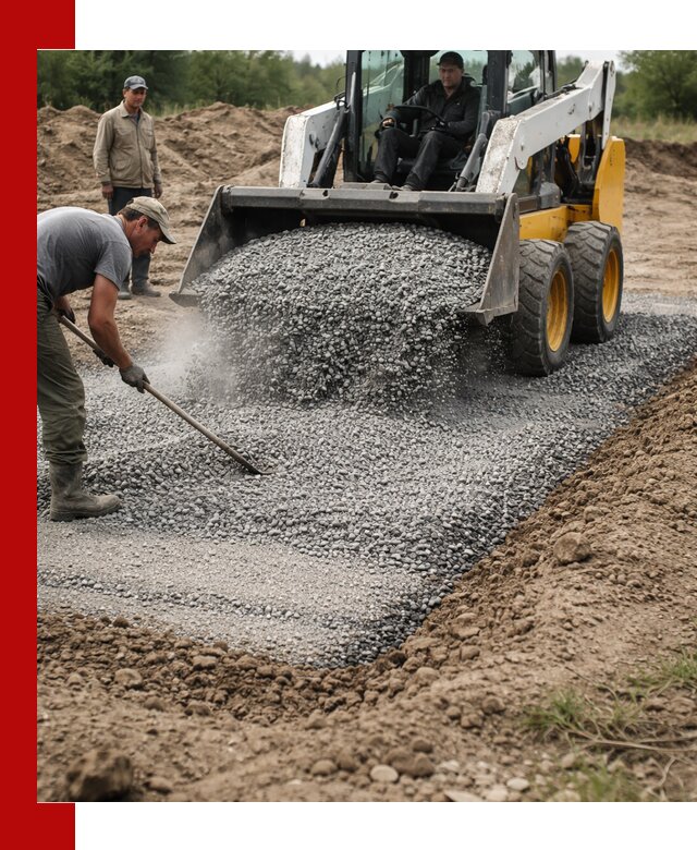 Устройство щебеночной подушки в Куйбышеве для дорог и фундаментов